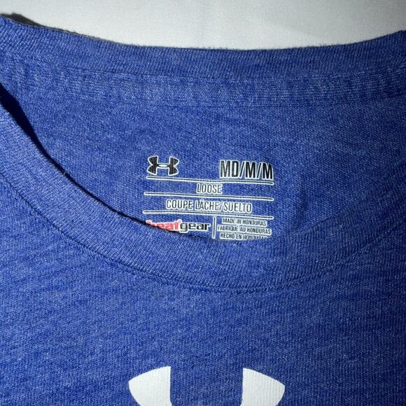 New York Mets Under Armour Tee  M Blue Short Sleeve Pullover Loose Fit - Picture 3 of 5